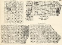 Racine County Outline - Burlington, Mt. Pleasant, Caledonia, Wisconsin State Atlas 1930c
